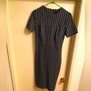 Banana Republic Short Sleeved Striped Midi Dress